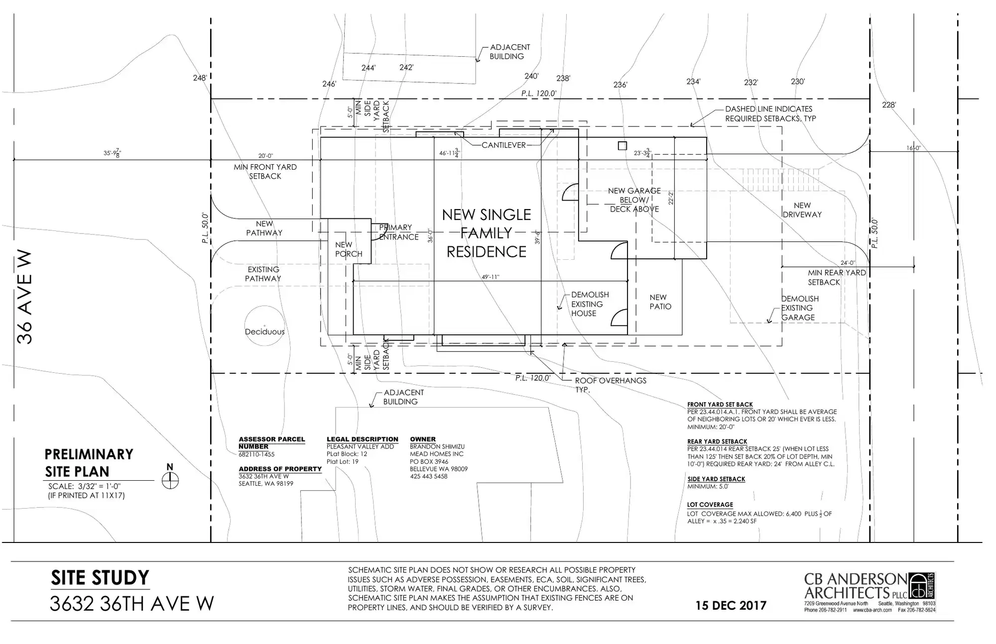 Site plan for 3632 36th Ave W