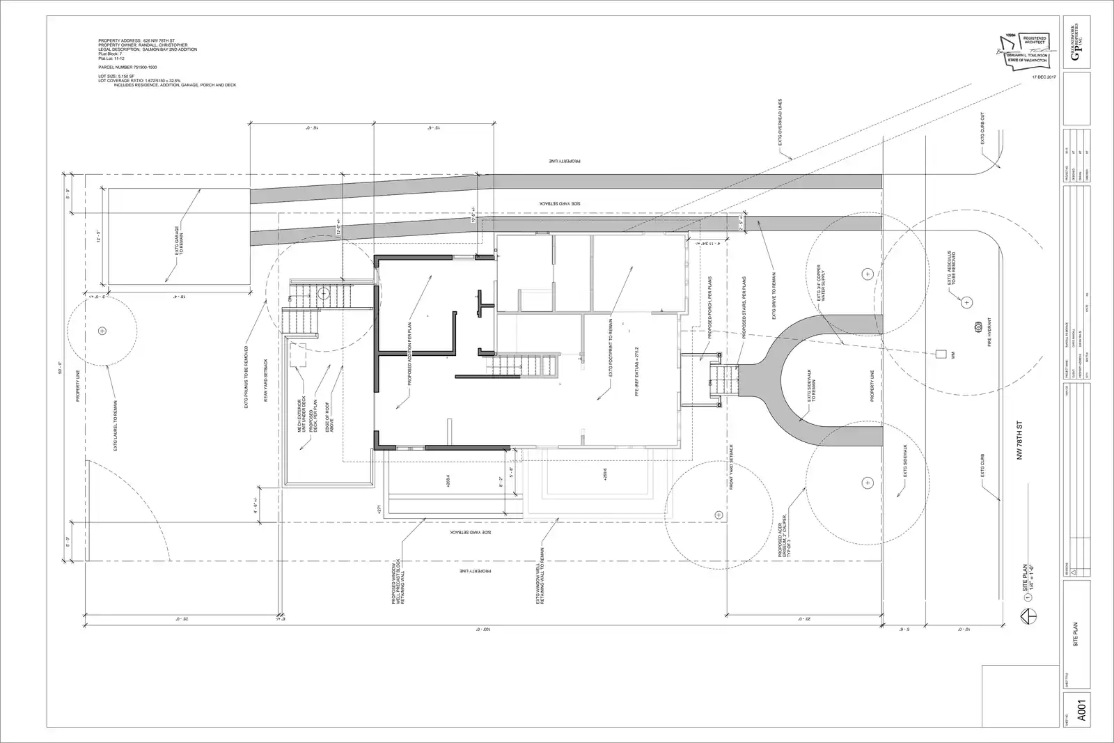 Site plan for 626 NW 78th St