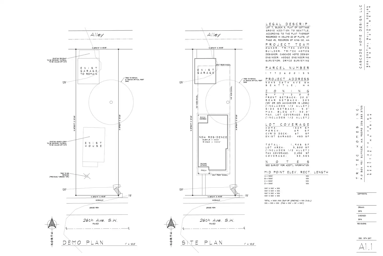 Site plan for 5045 26th Ave SW