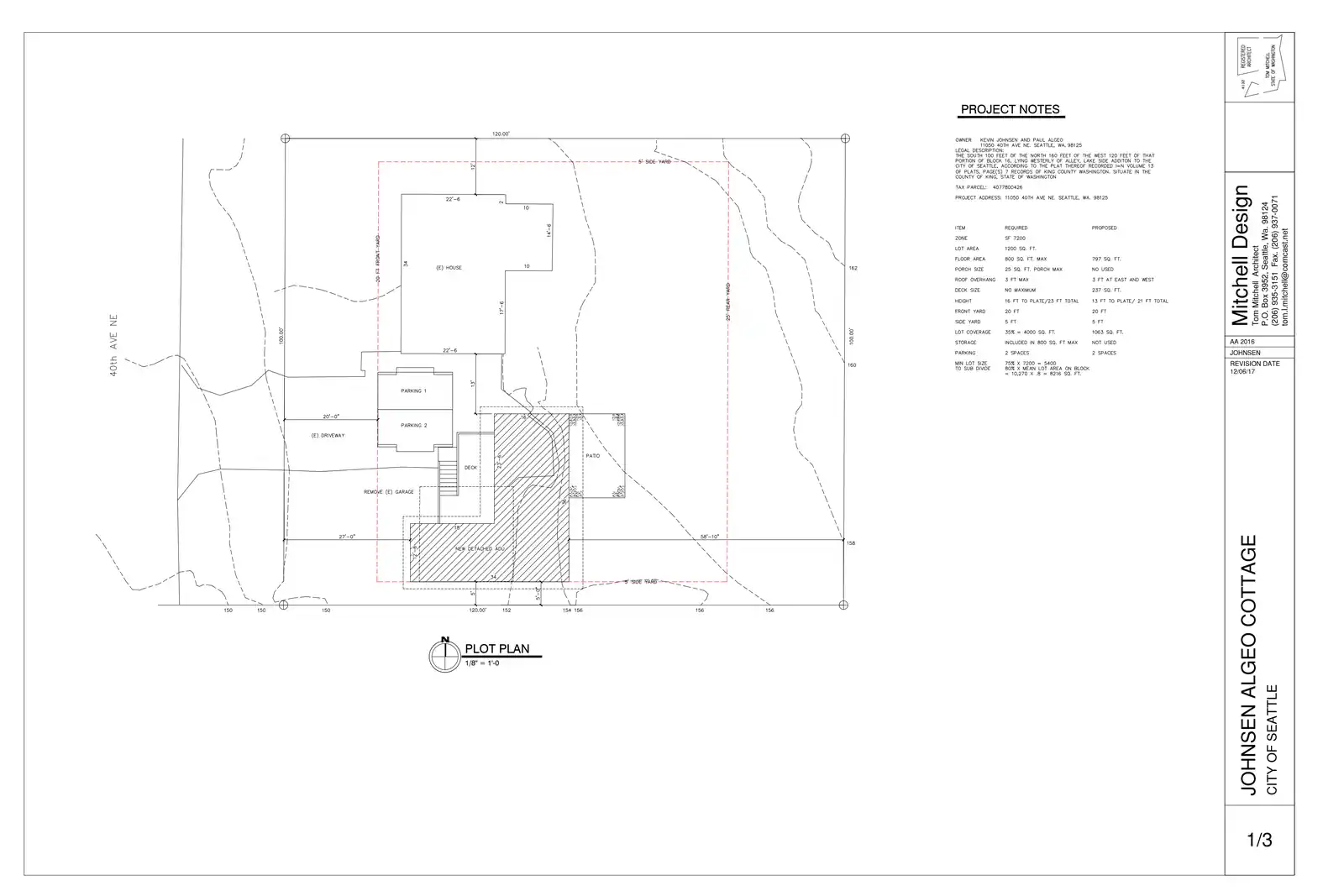 Site plan for 11050 40th Ave NE