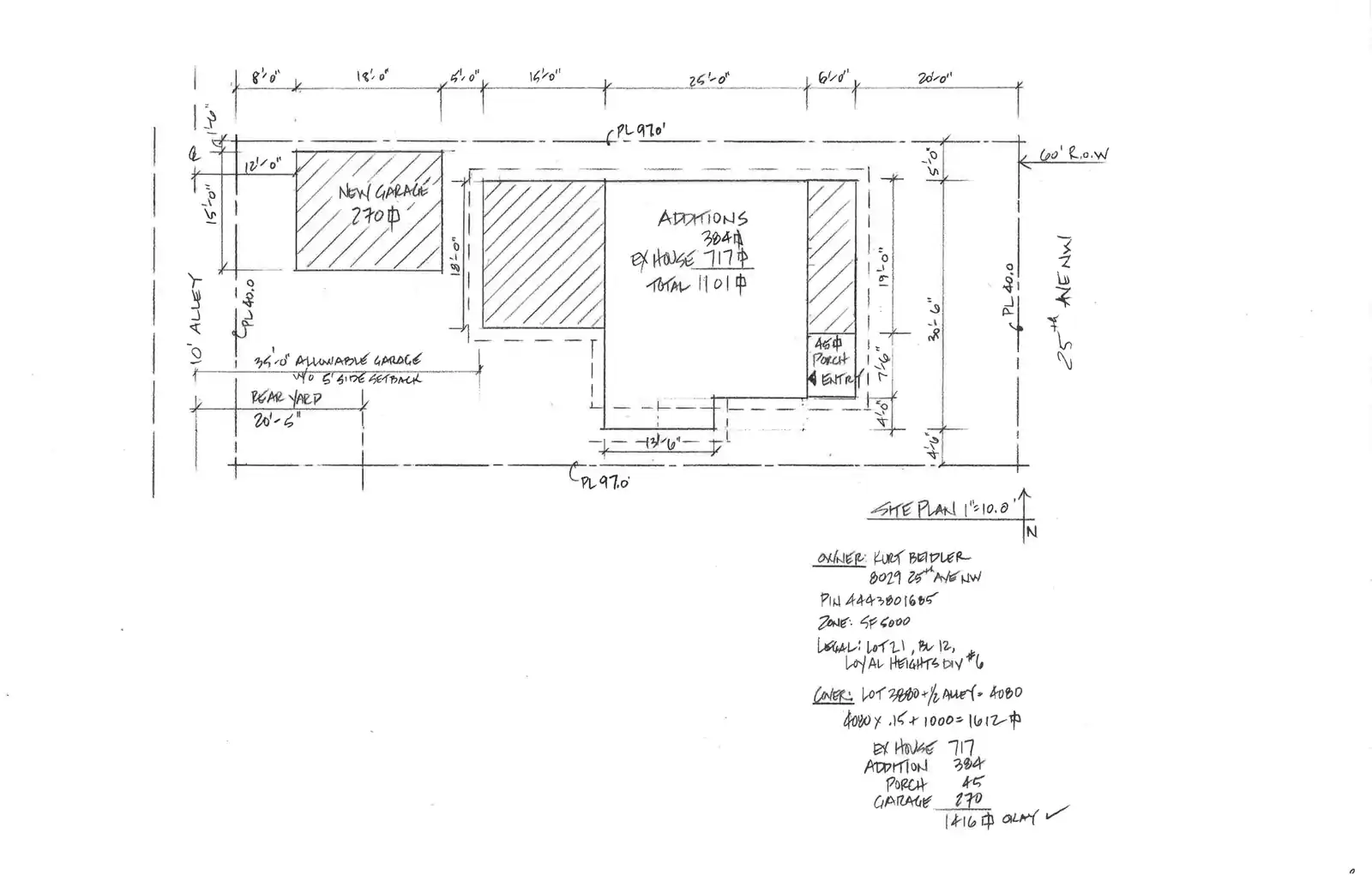 Site plan for 8029 25th Ave NW