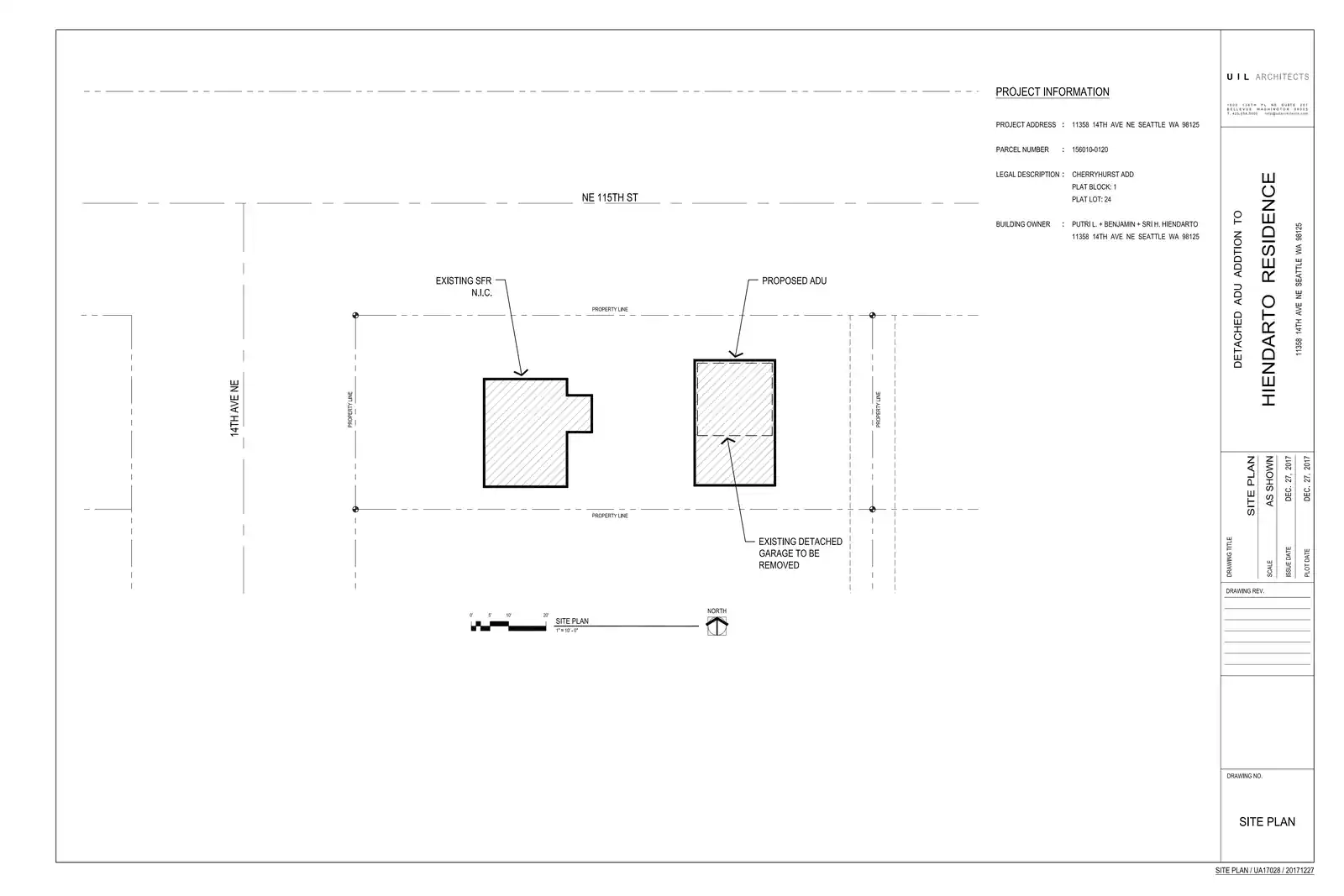 Site plan for 11358 14th Ave NE