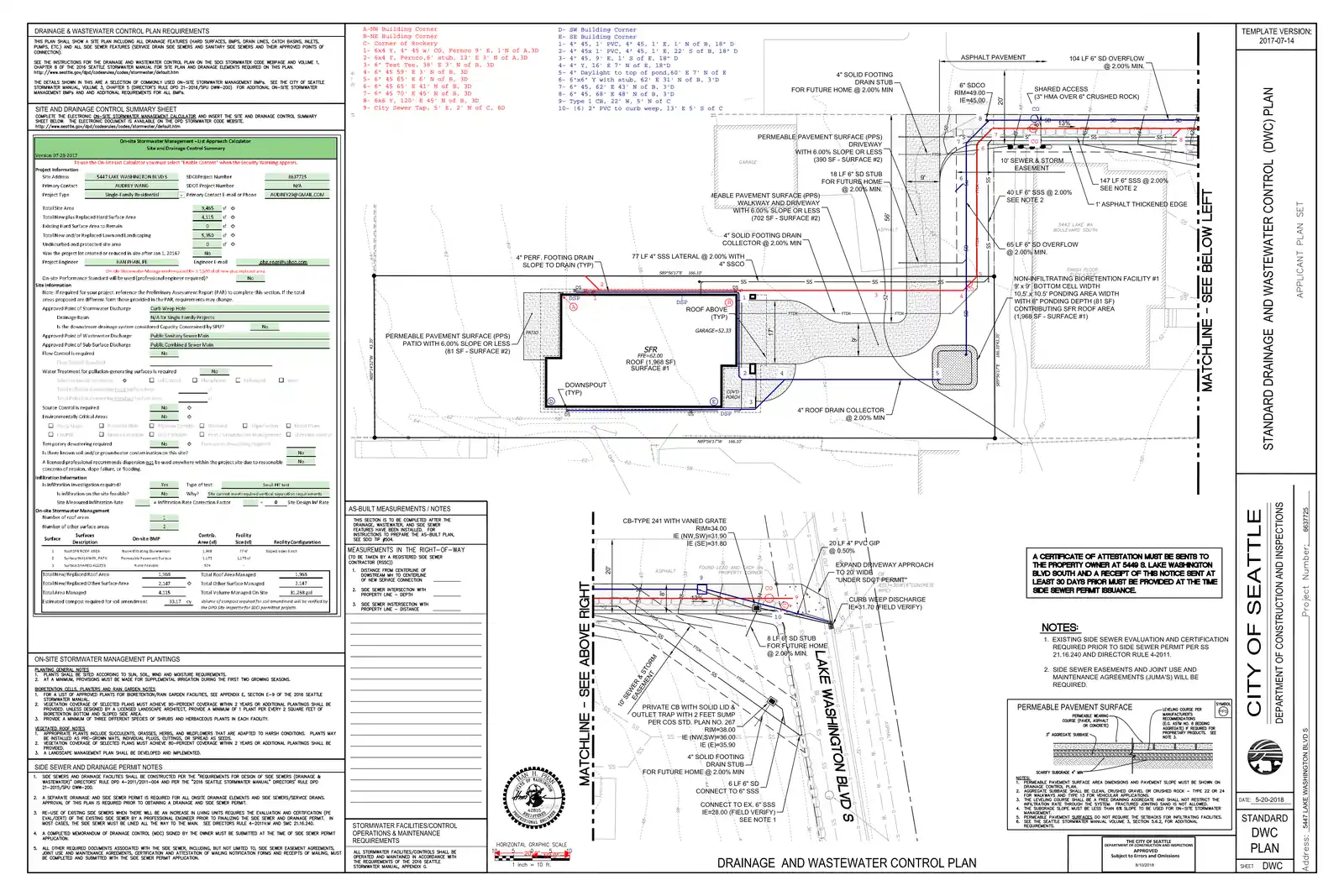 Site plan for 5447 Lake Washington Blvd S