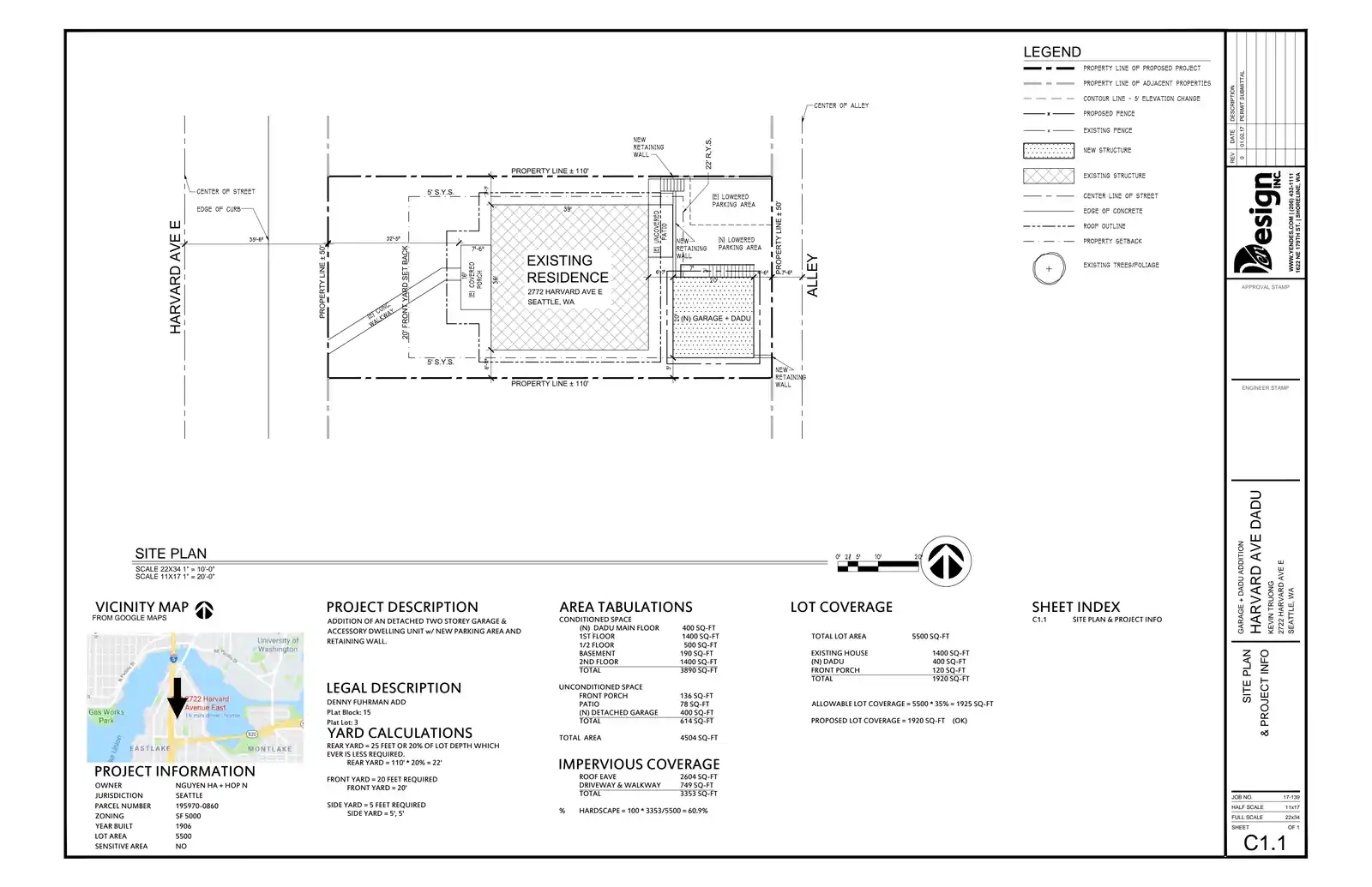Site plan for 2722 Harvard Ave E