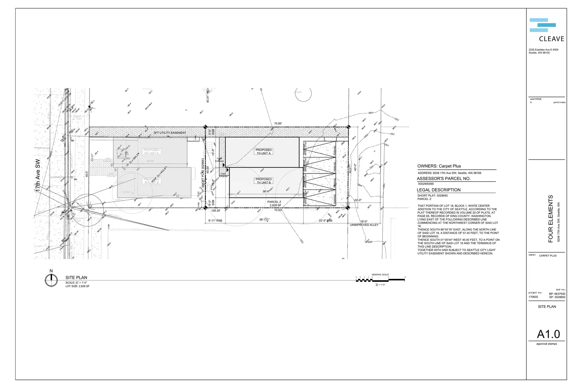 Site plan for 9248 17th Ave SW