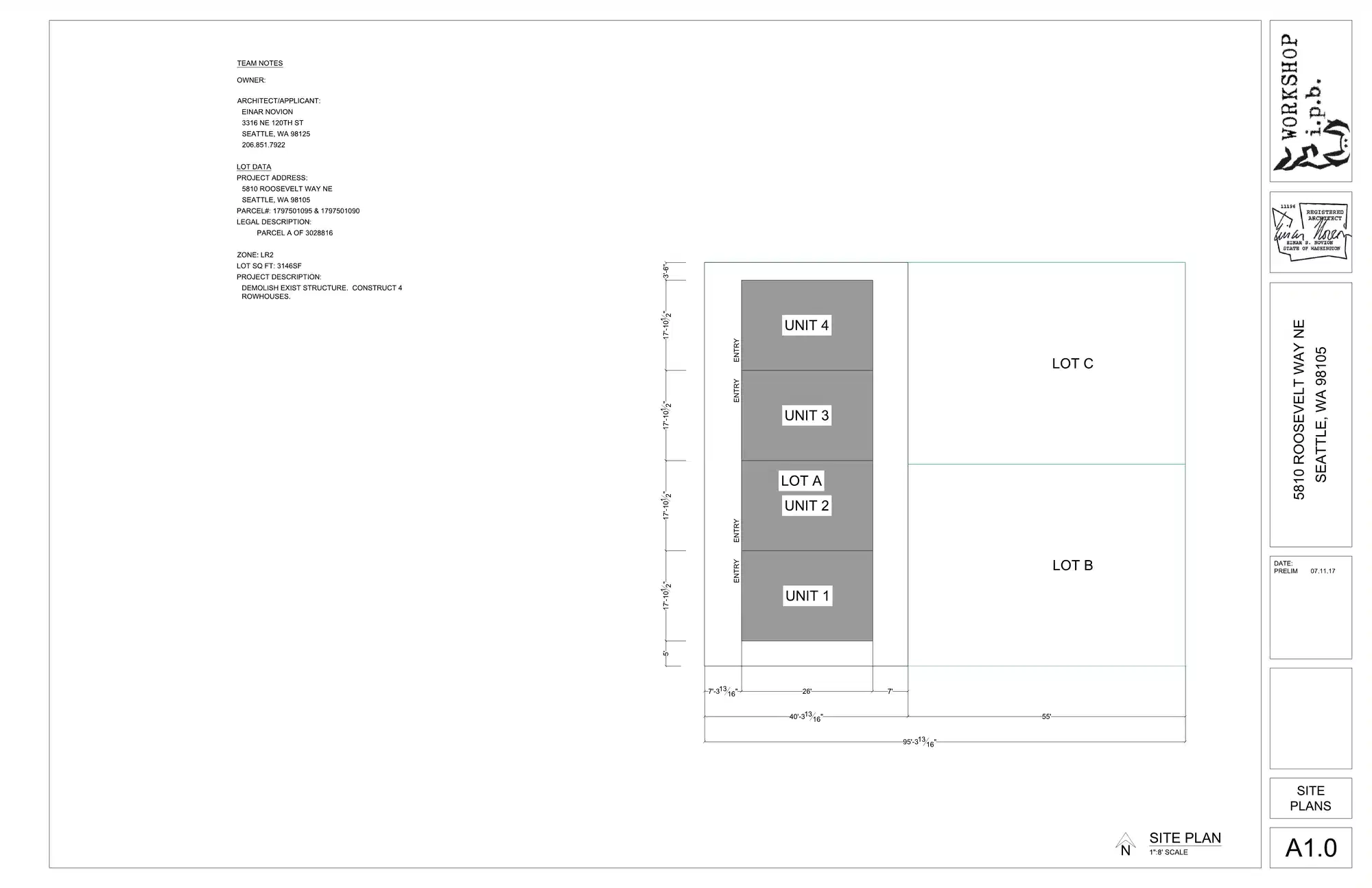 Site plan for 5810 Roosevelt Way NE