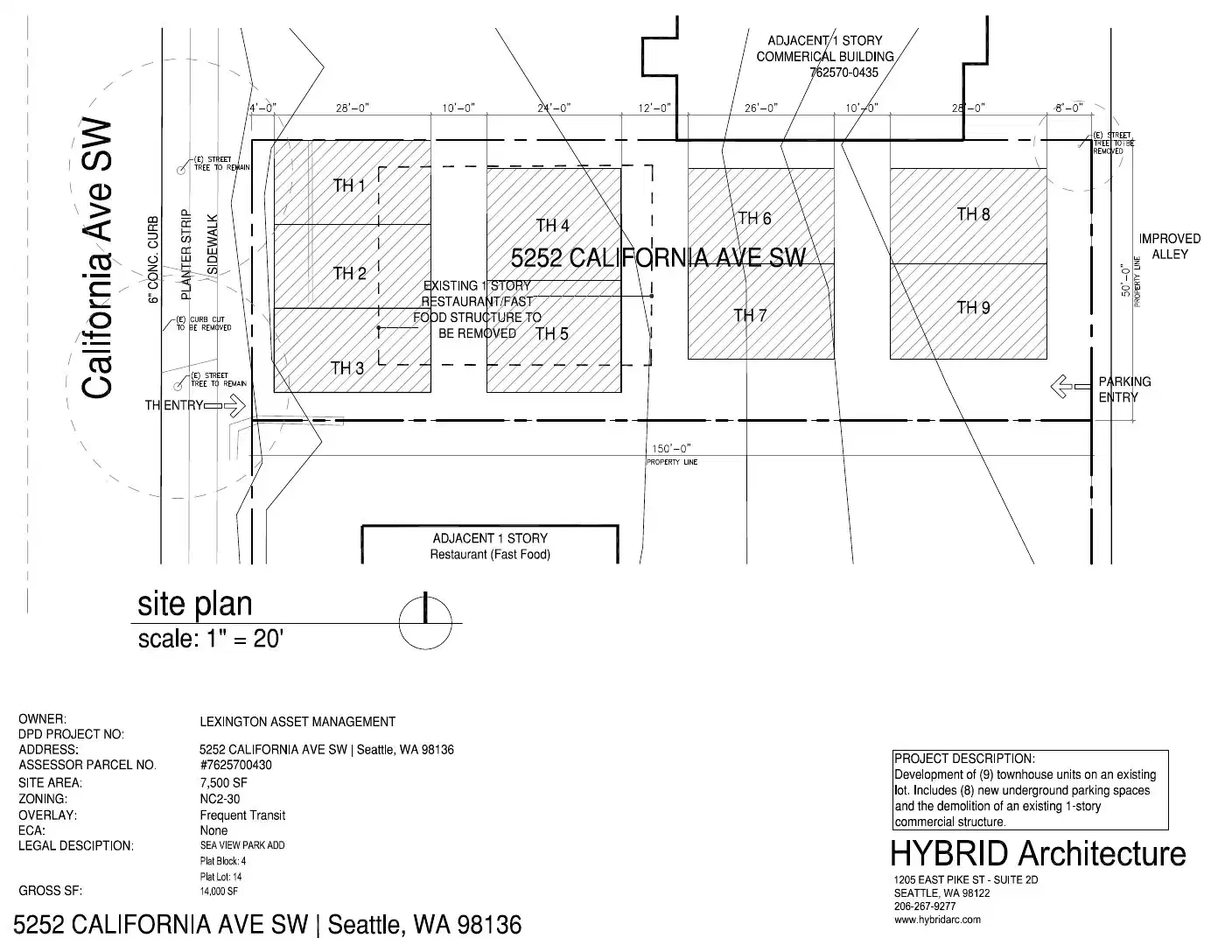 Site plan for 5250 California Ave SW