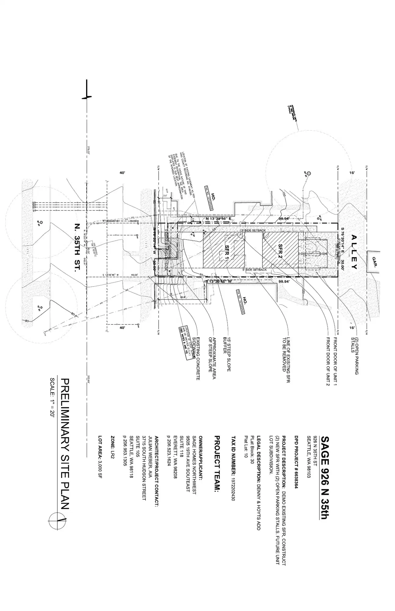 Site plan for 926 N 35th St