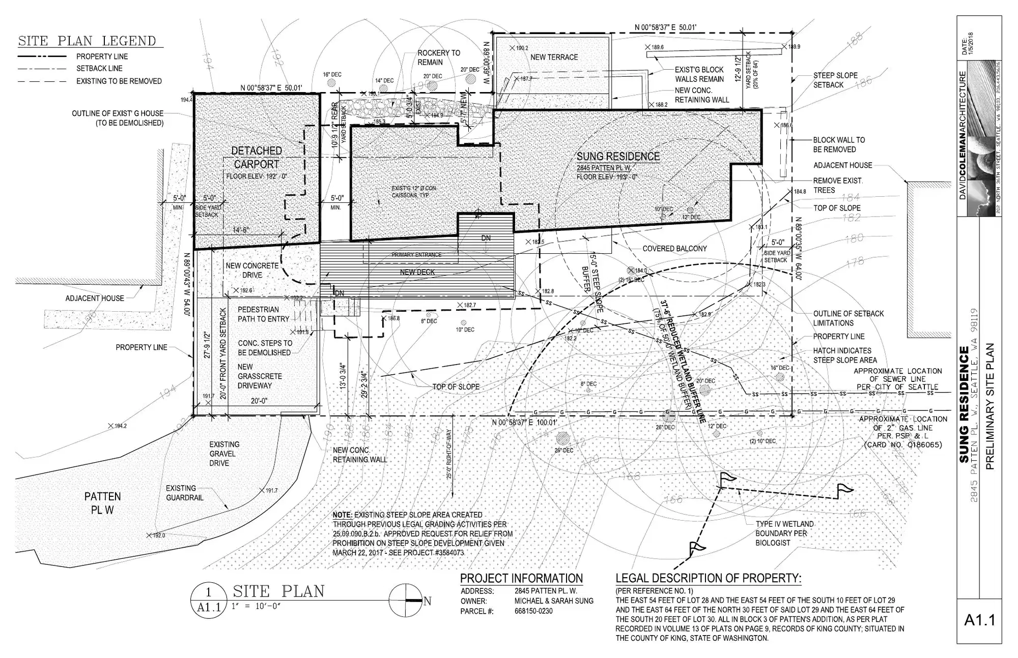 Site plan for 2845 Patten Pl W