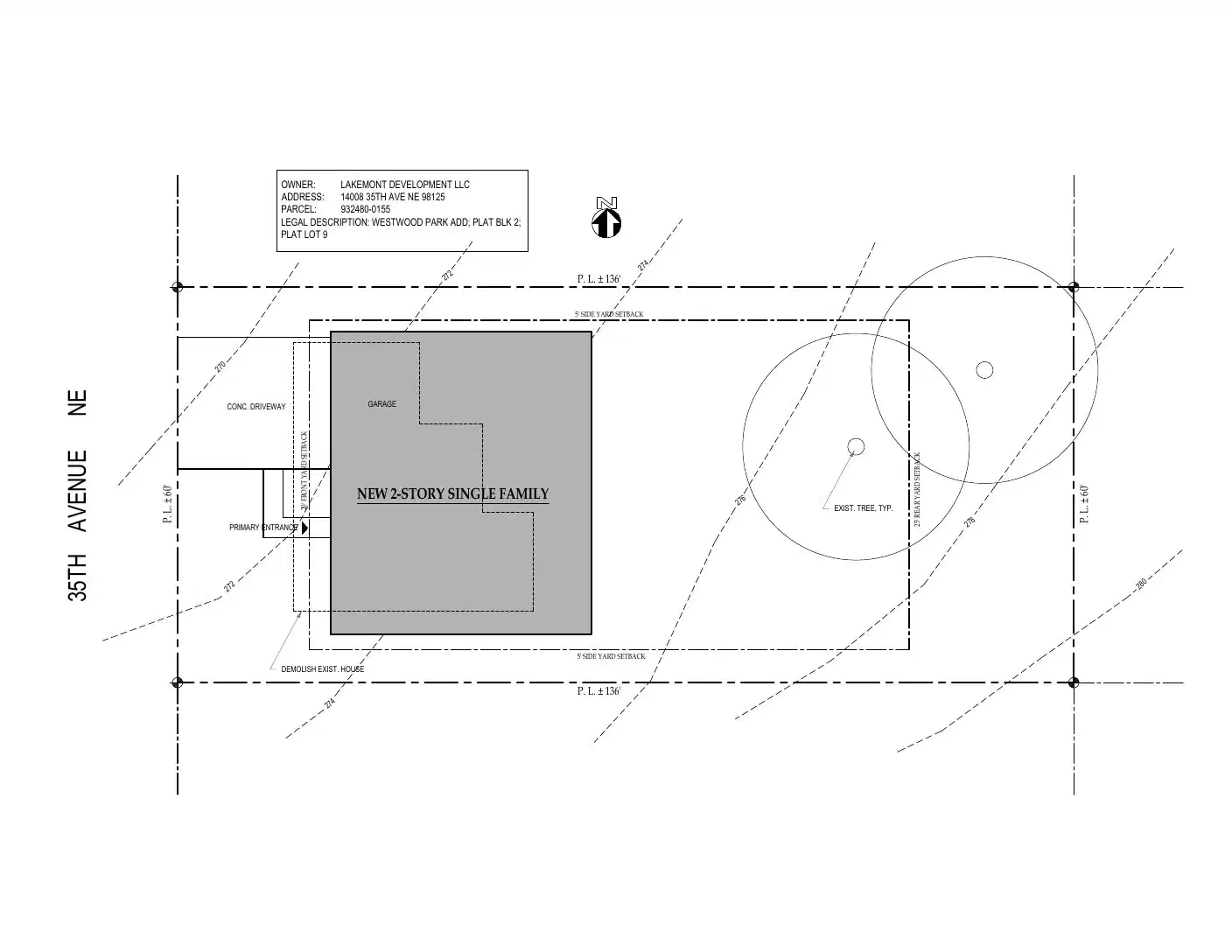Site plan for 14008 35th Ave NE