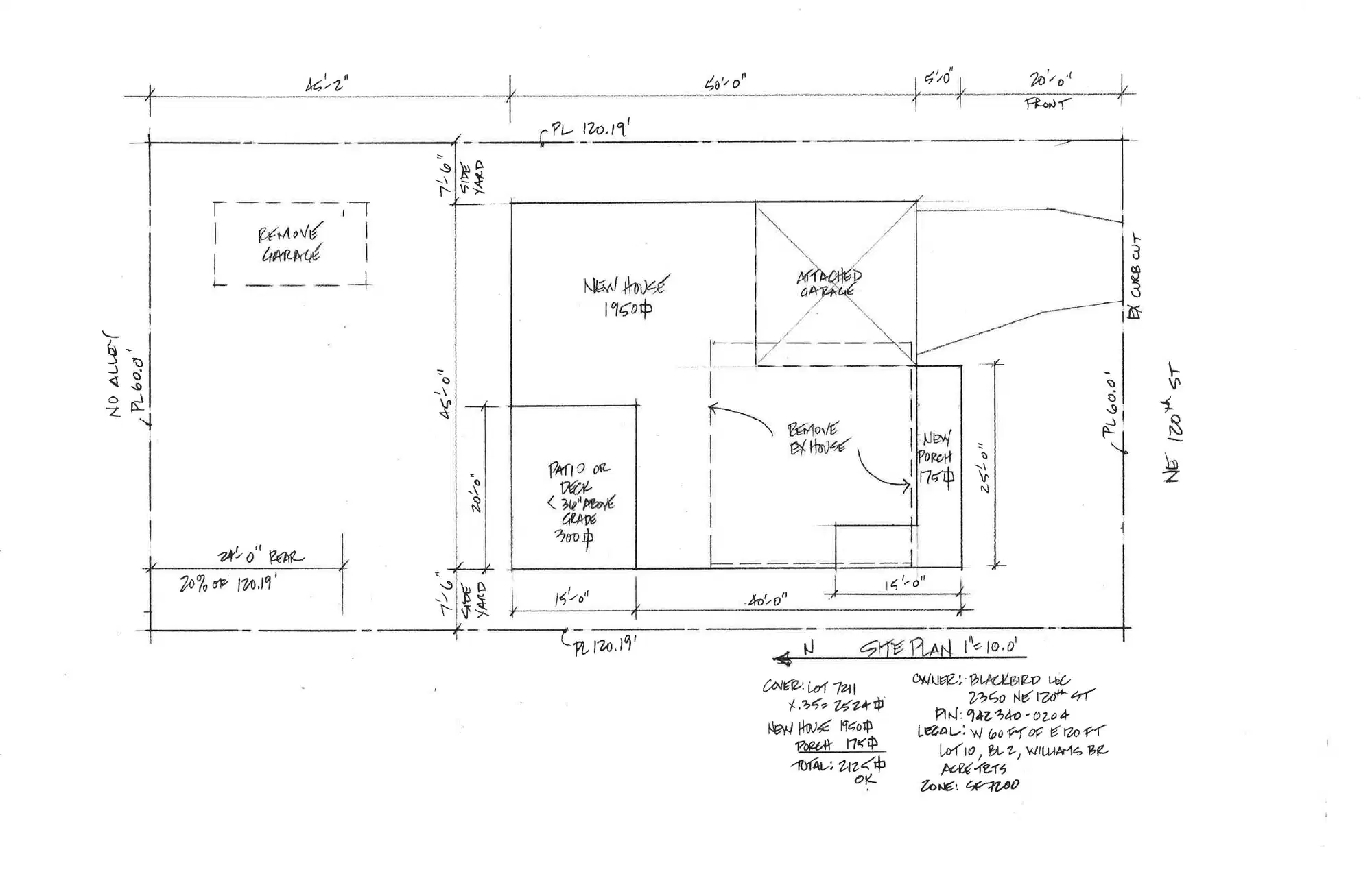 Site plan for 2350 NE 120th St