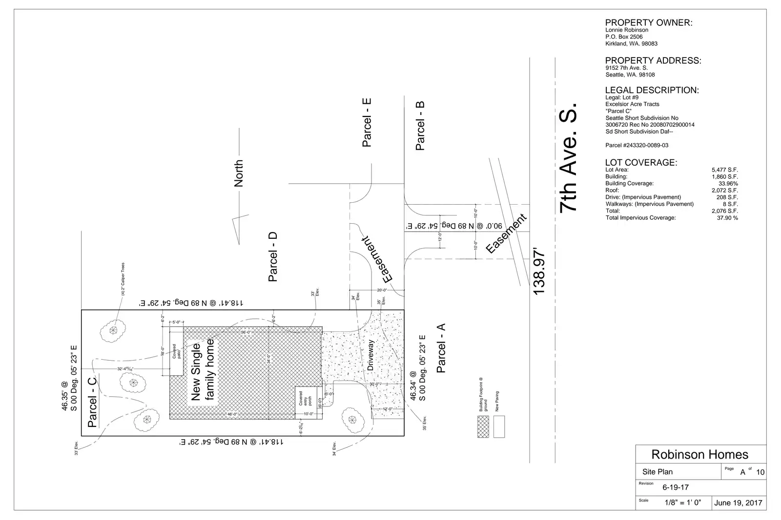 Site plan for 9152 7th Ave S