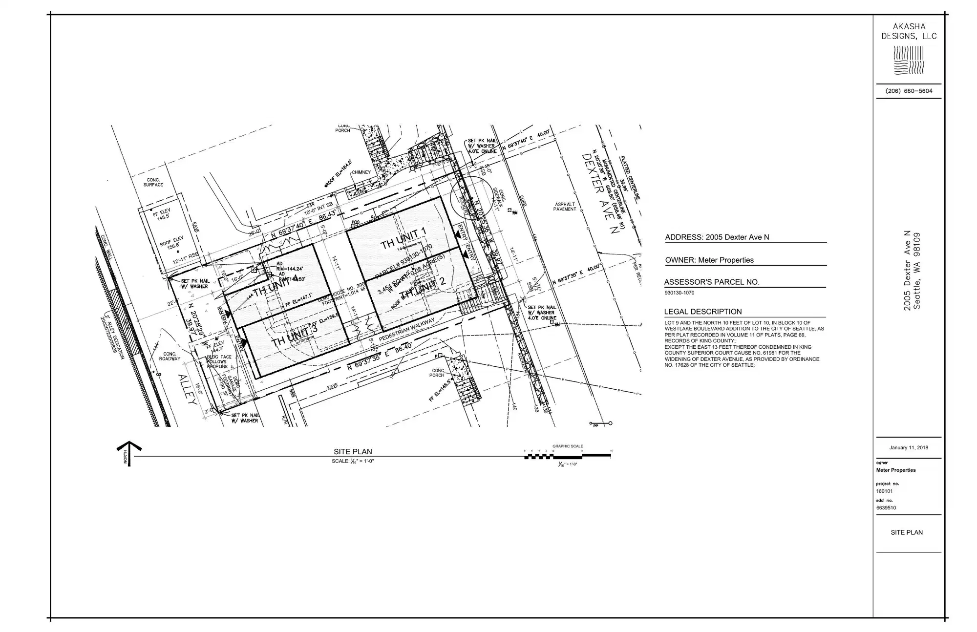 Site plan for 2007 Dexter Ave N