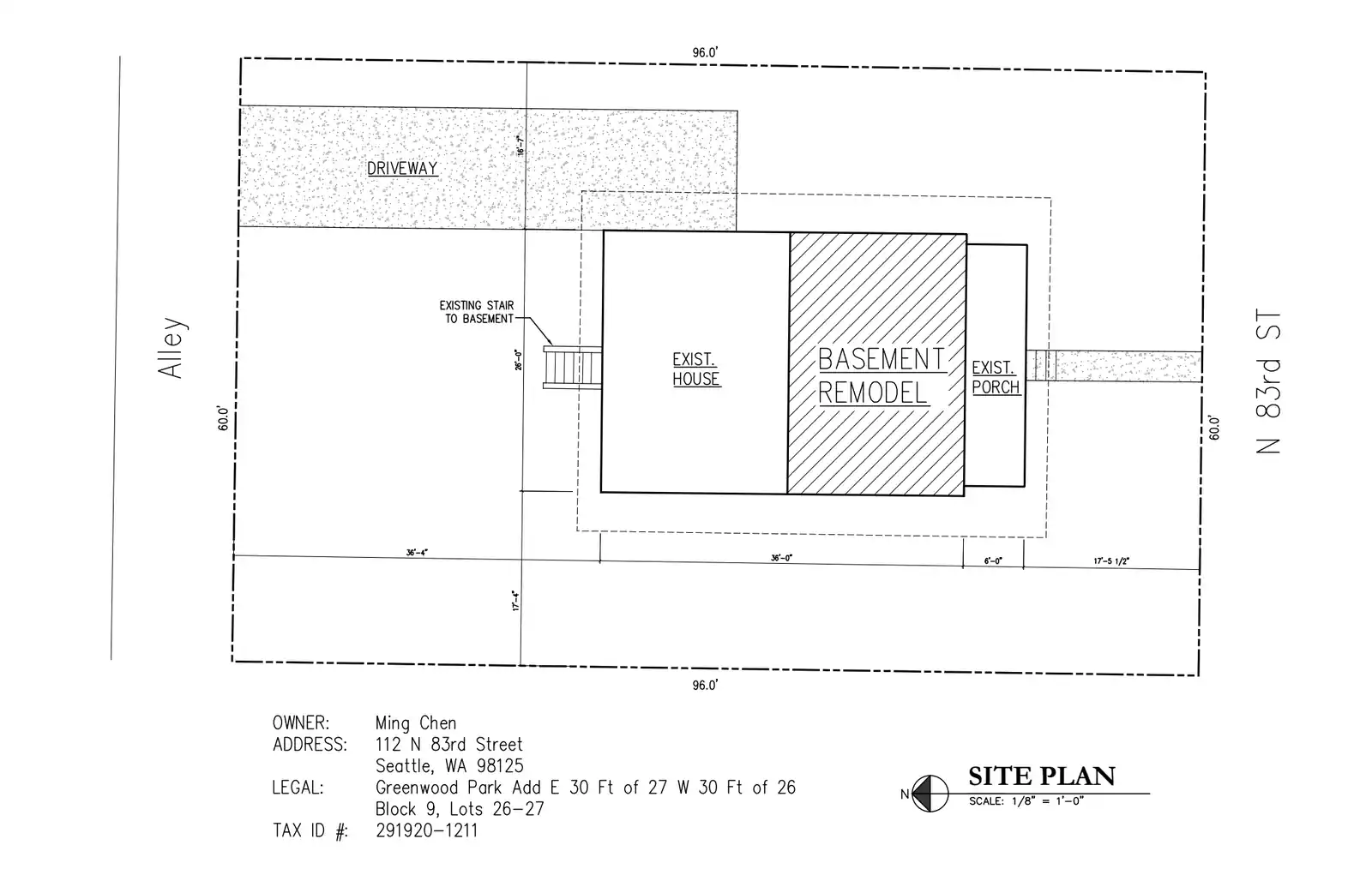 Site plan for 112 N 83rd St