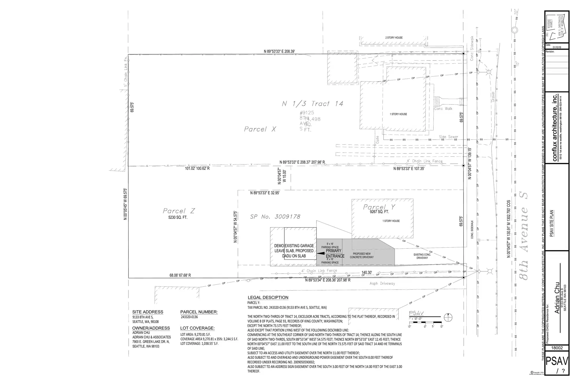 Site plan for 9133 8th Ave S