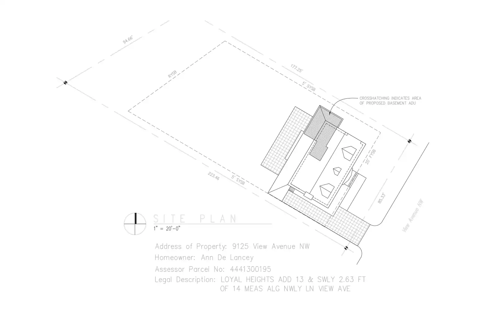 Site plan for 9125 View Ave NW