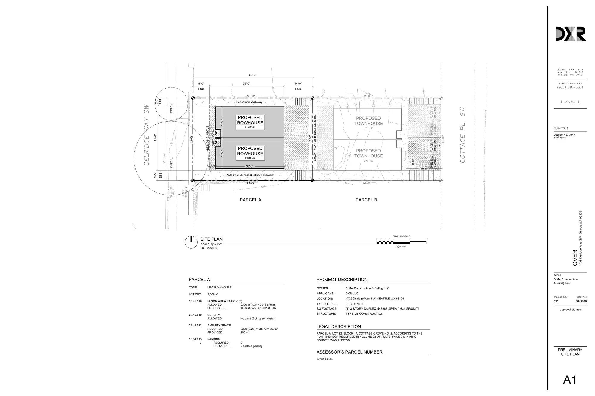 Site plan for 4732 Delridge Way SW