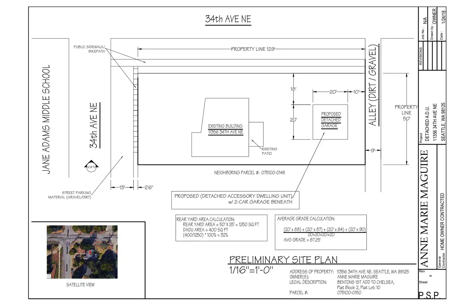 Site plan for 11356 34th Ave NE