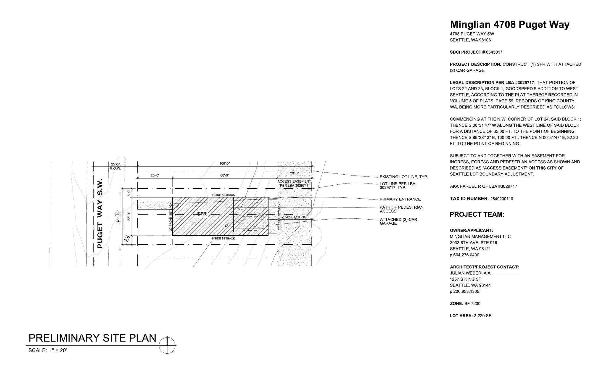 Site plan for 4708 Puget Way SW