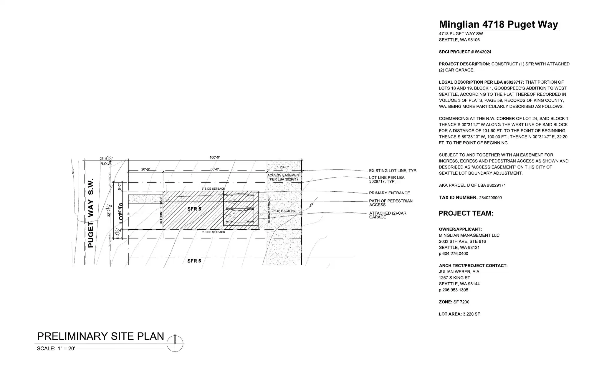 Site plan for 4718 Puget Way SW
