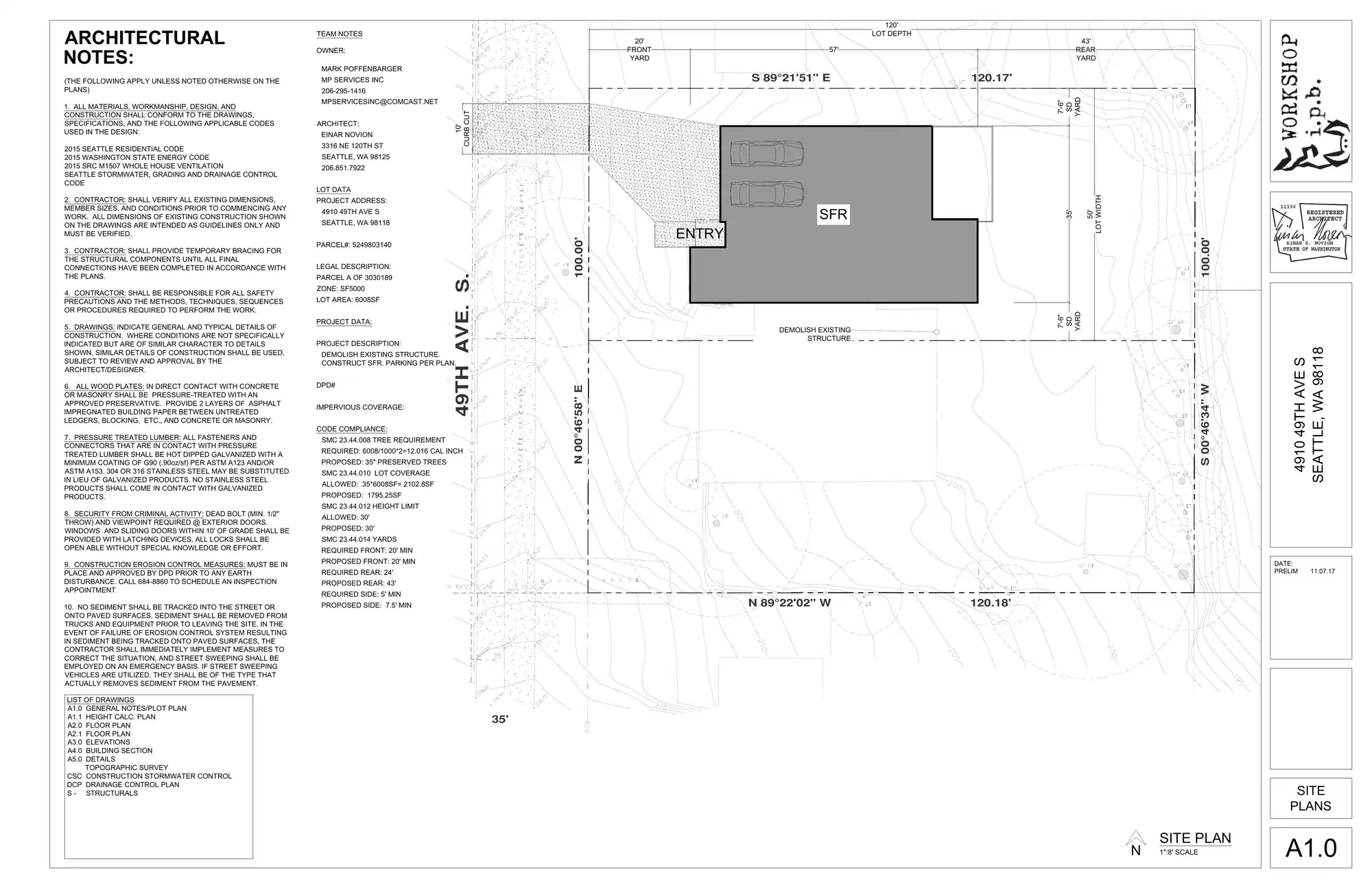 Site plan for 4910 49th Ave S