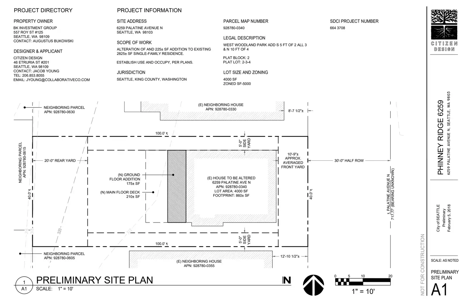 Site plan for 6259 Palatine Ave N