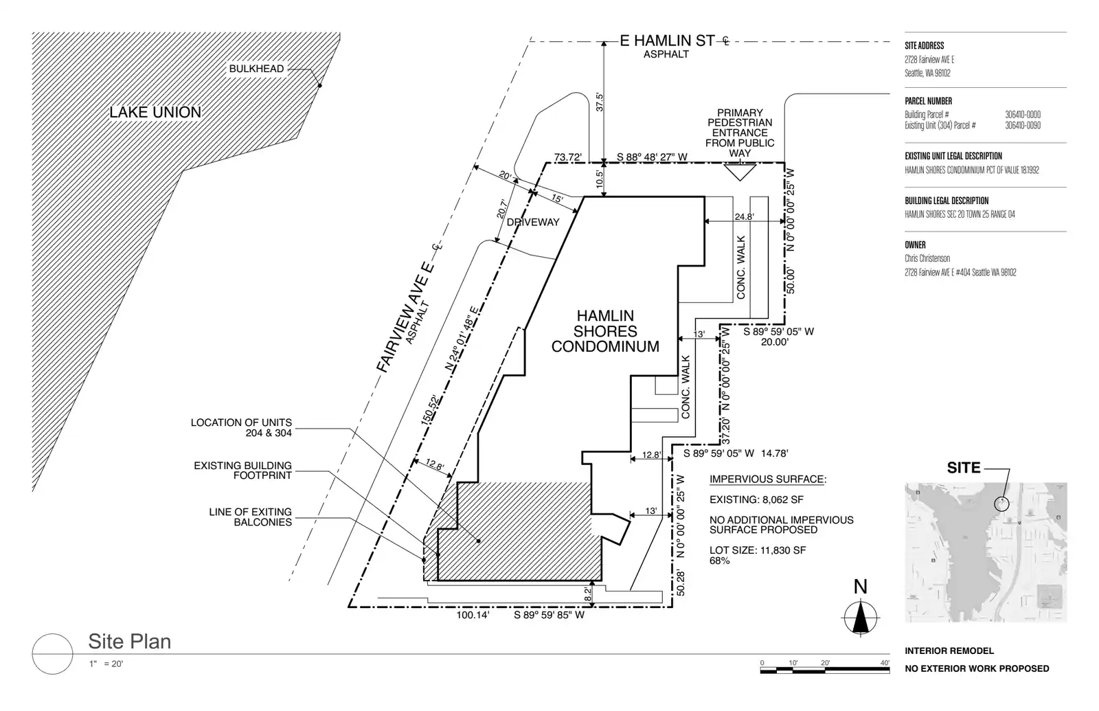 Site plan for 2728 Fairview Ave E