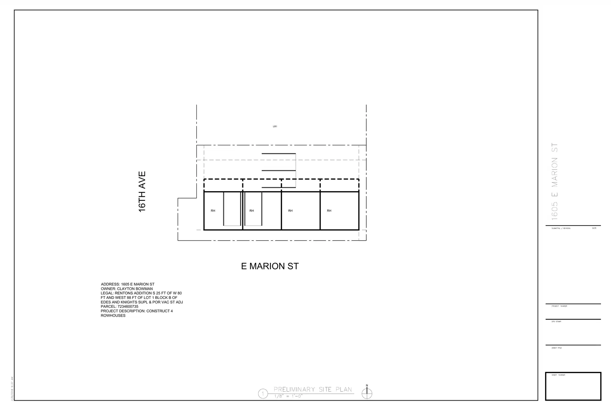 Site plan for 1600 E Marion St
