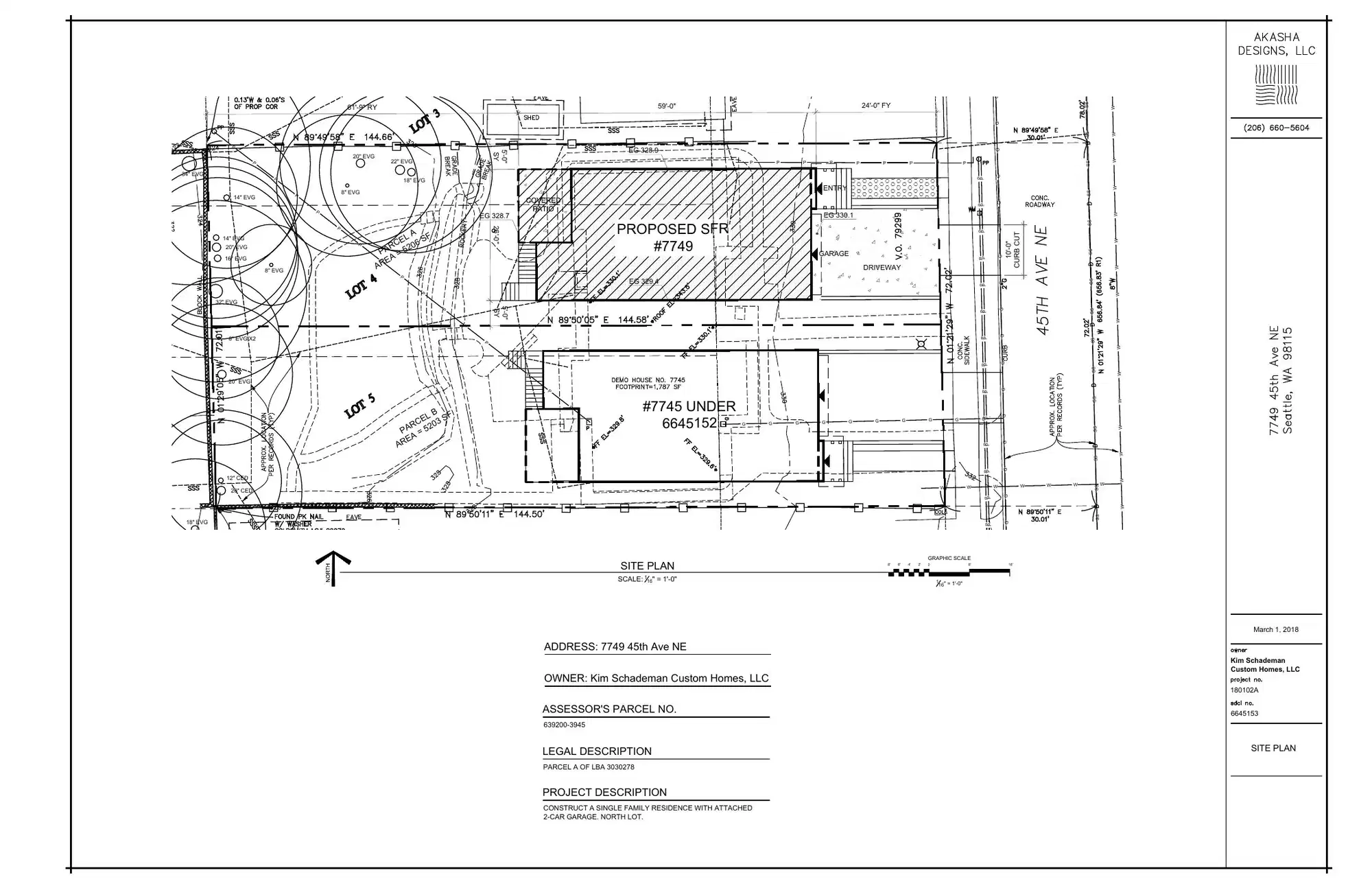 Site plan for 7749 45th Ave NE
