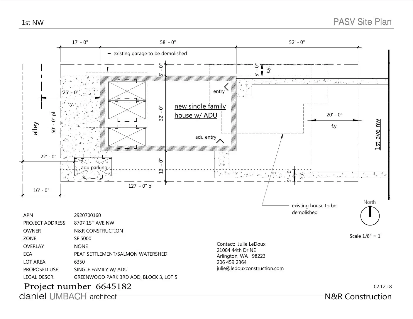 Site plan for 8707 1st Ave NW