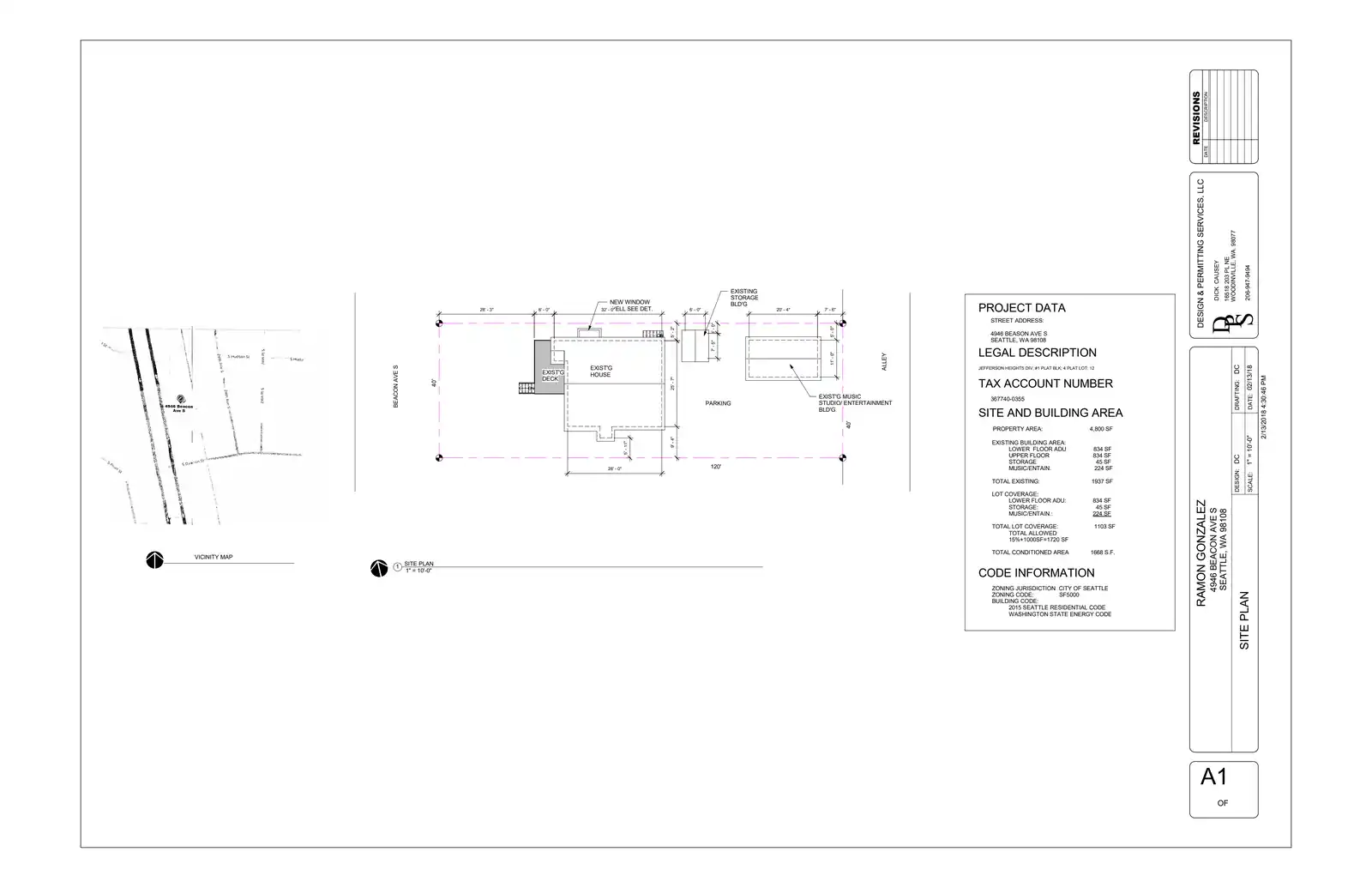 Site plan for 4946 Beacon Ave S