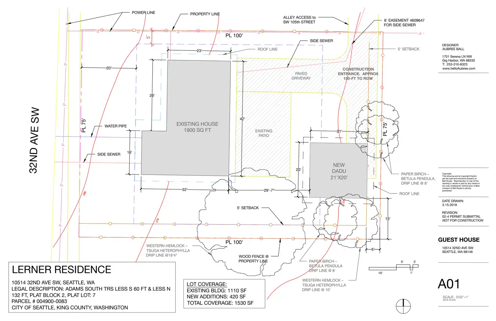 Site plan for 10514 32nd Ave SW