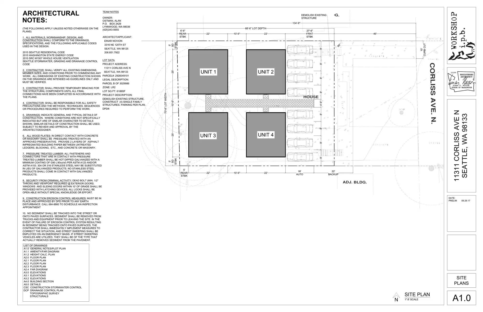 Site plan for 11311 B Corliss Ave N