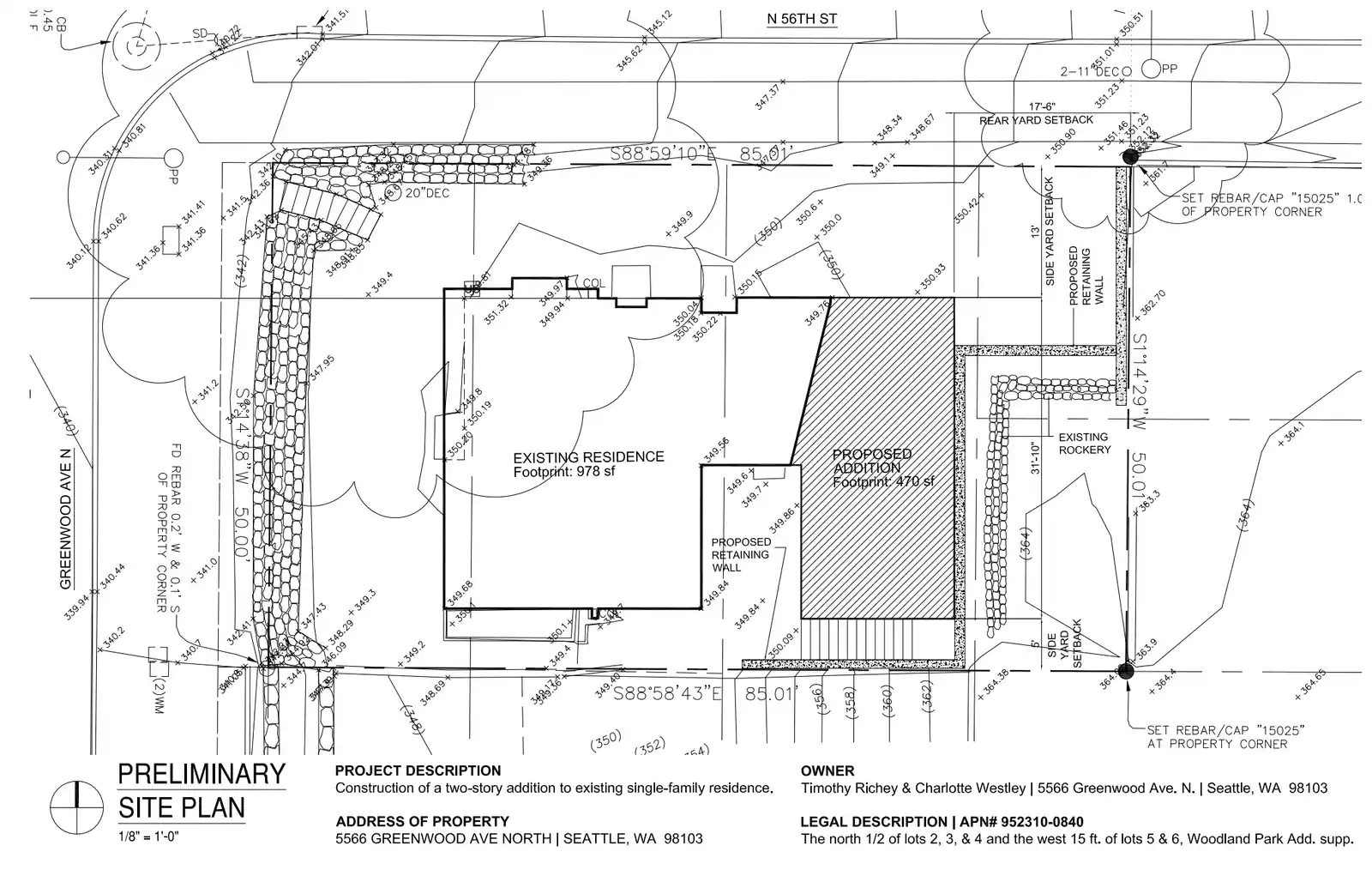 Site plan for 5566 Greenwood Ave N