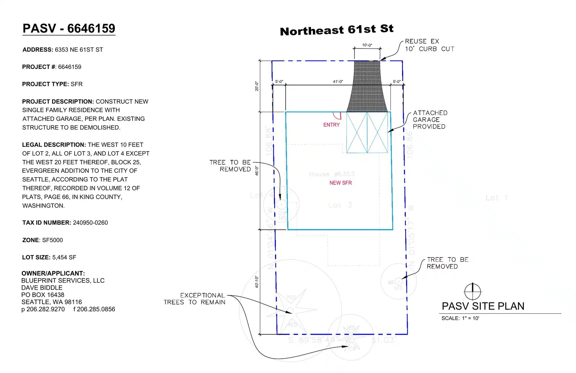 Site plan for 6353 NE 61st St