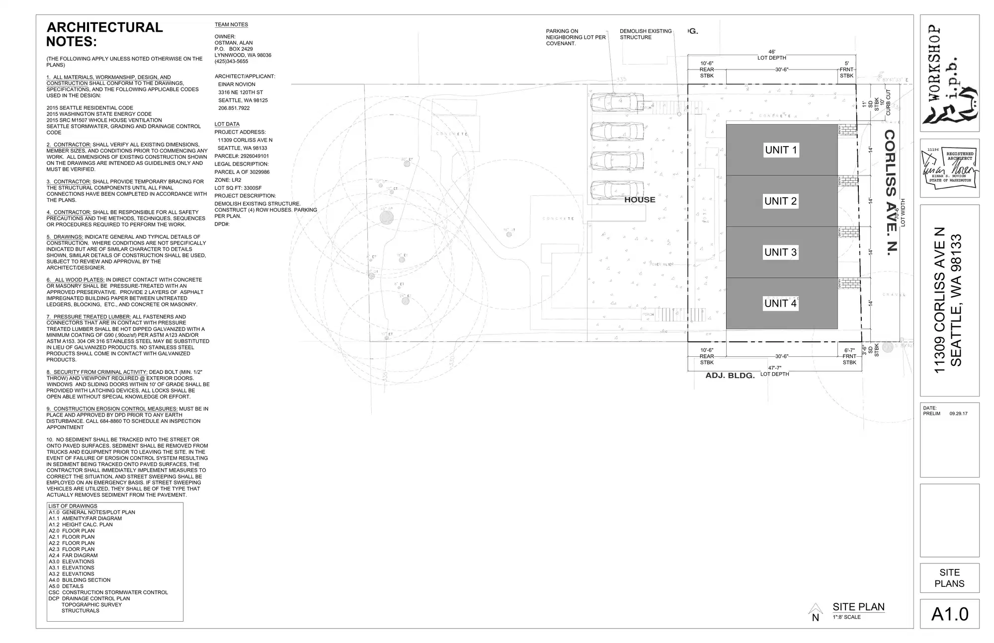 Site plan for 11309 Corliss Ave N