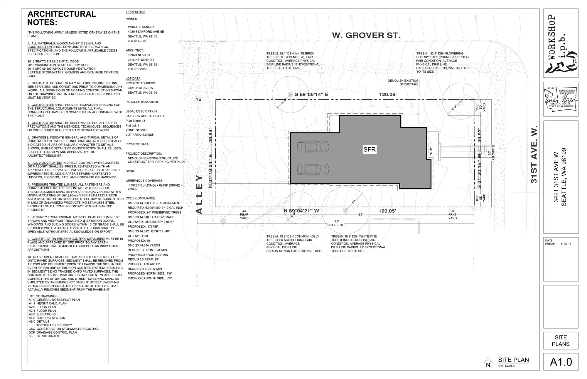 Site plan for 3421 31st Ave W