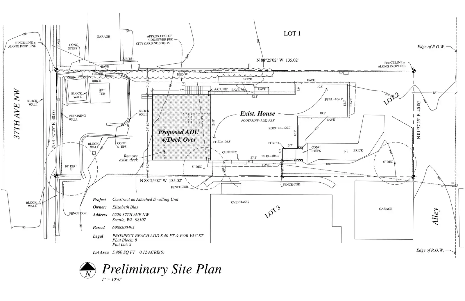 Site plan for 6220 37th Ave NW