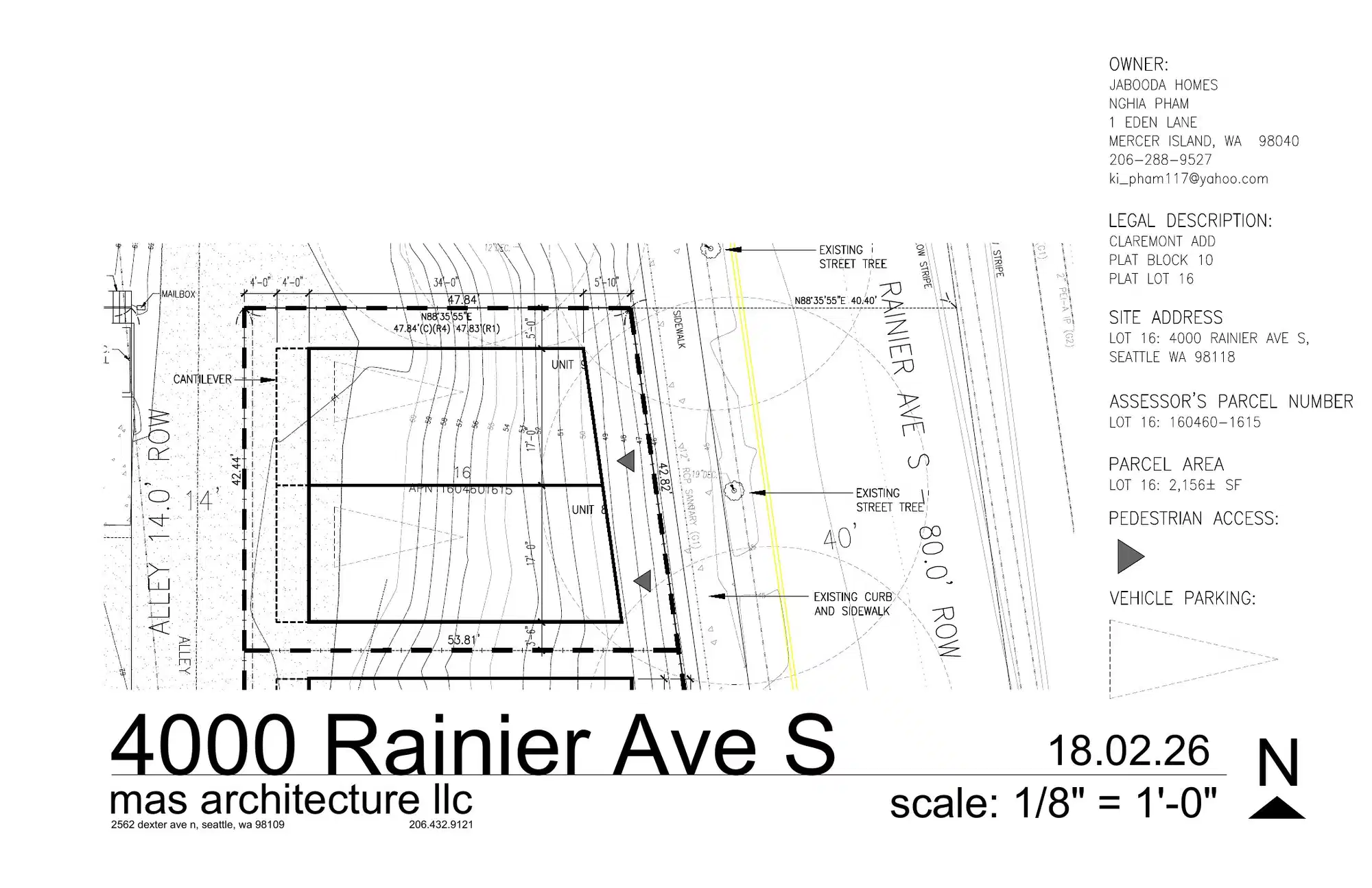 Site plan for 4051 Rainier Ave S