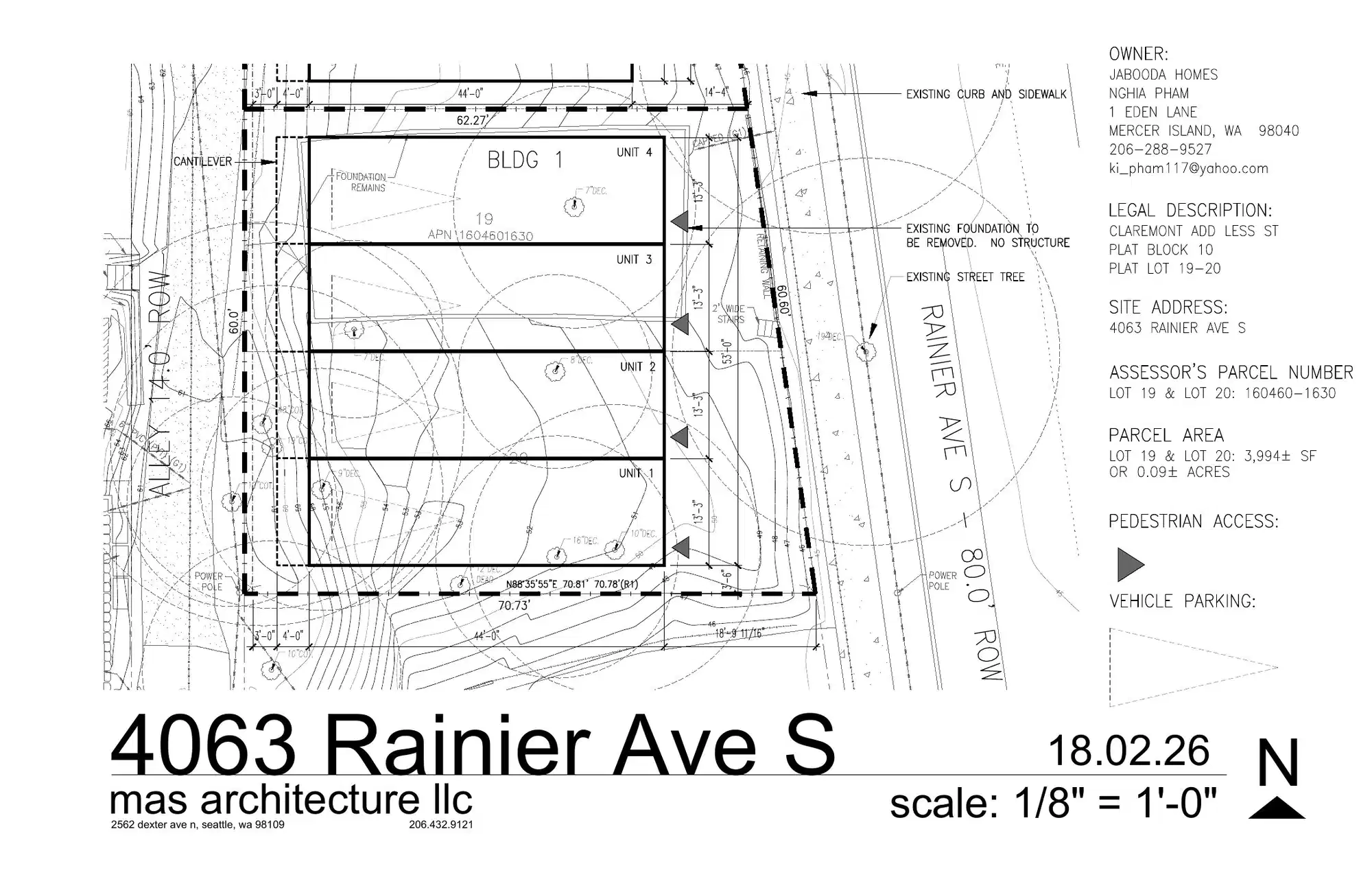 Site plan for 4063 Rainier Ave S