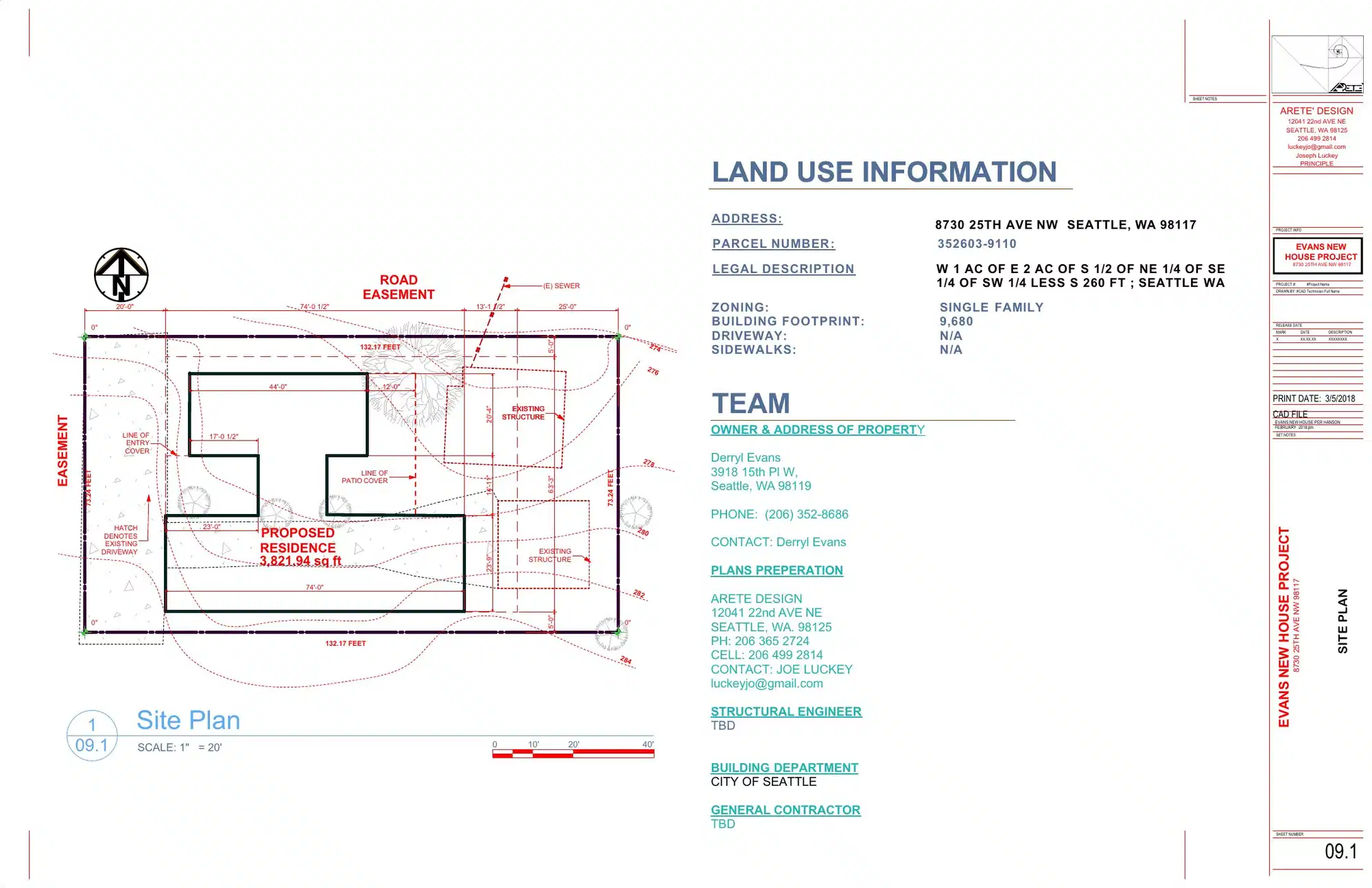 Site plan for 8730 25th Ave NW