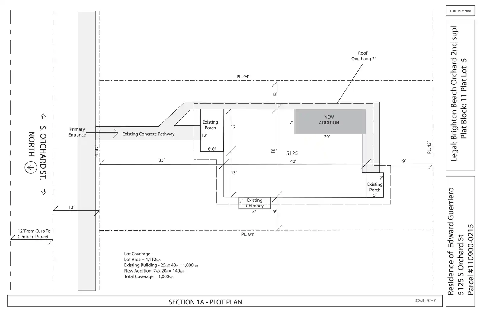 Site plan for 5125 S Orchard St
