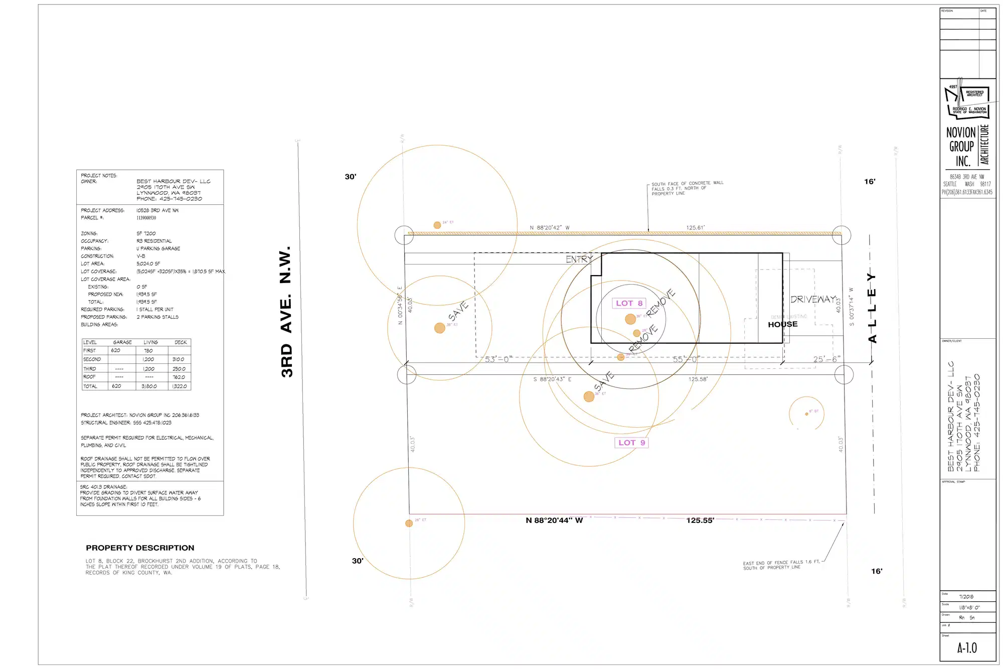 Site plan for 10528 3rd Ave NW