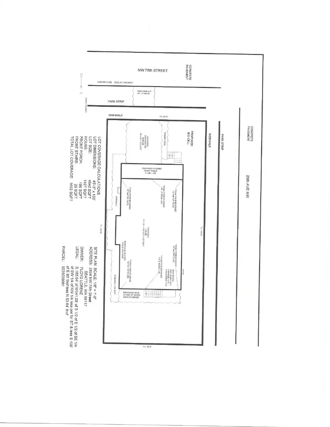Site plan for 2824 NW 75th St