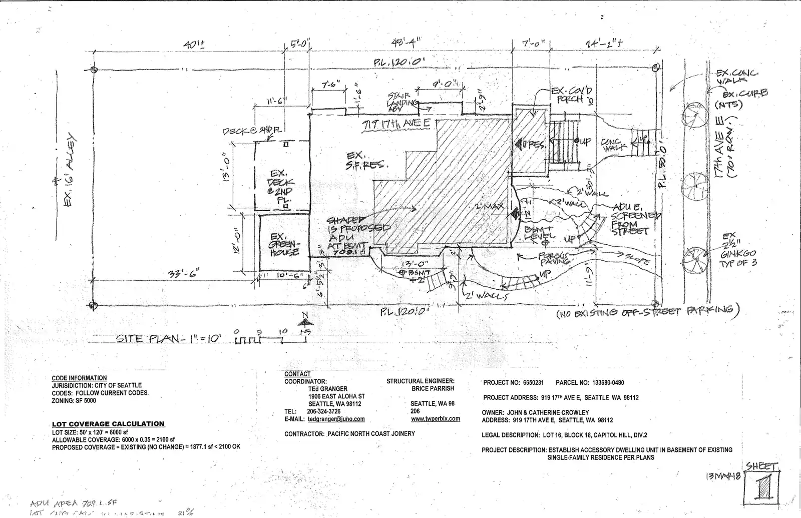 Site plan for 919 17th Ave E