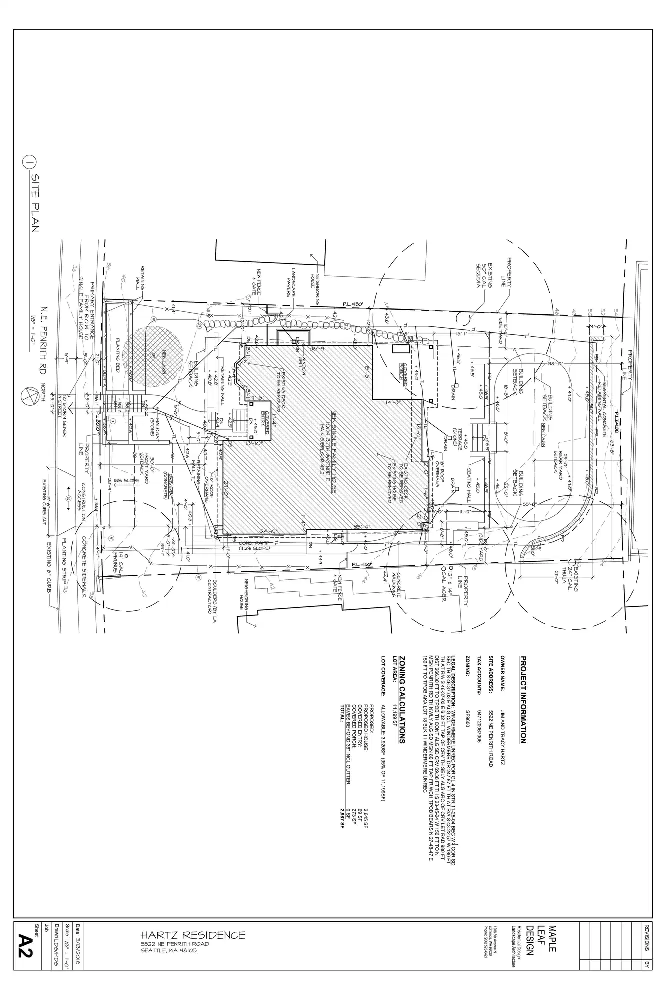 Site plan for 5522 NE Penrith Rd
