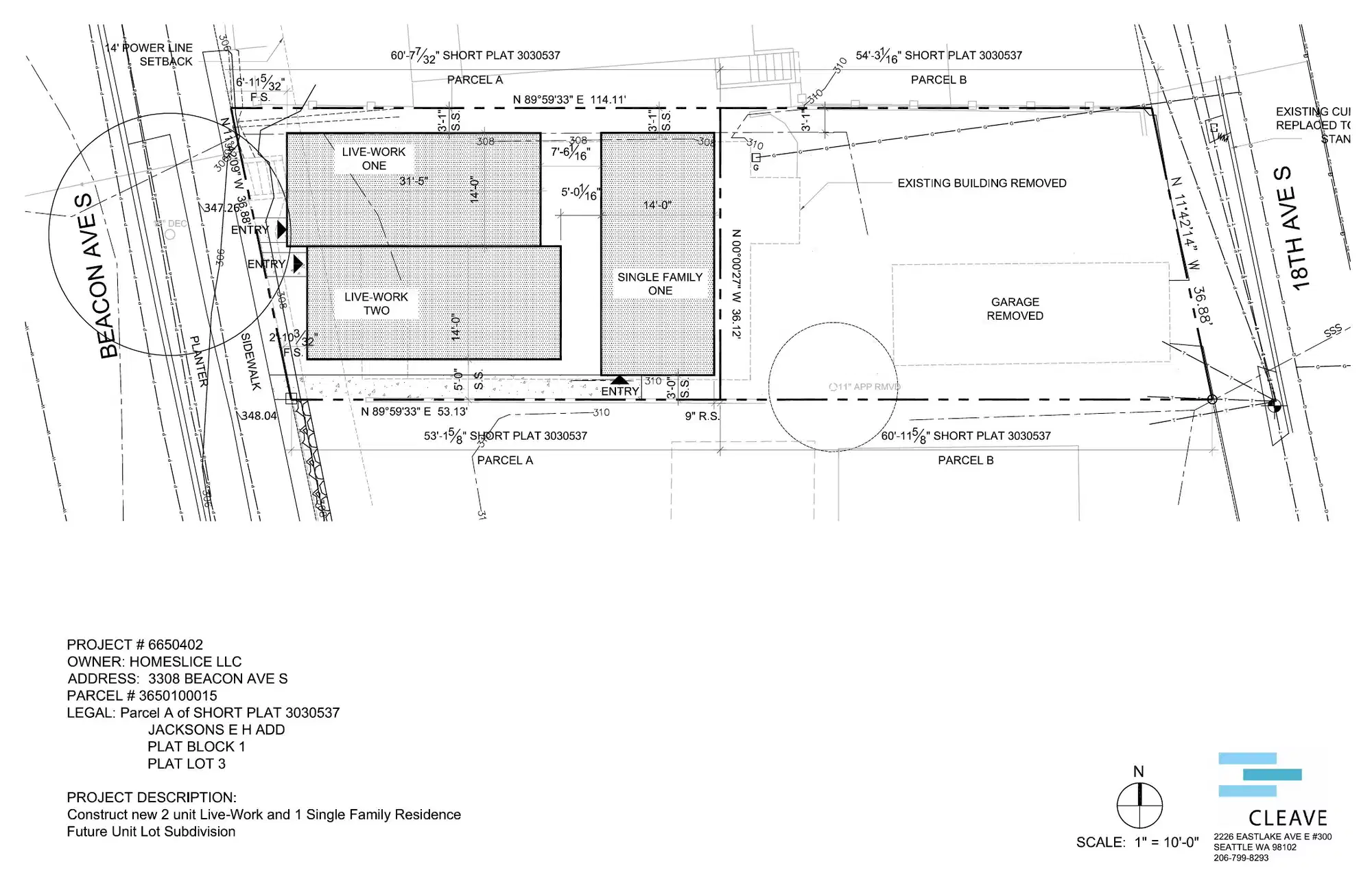 Site plan for 3308 A Beacon Ave S