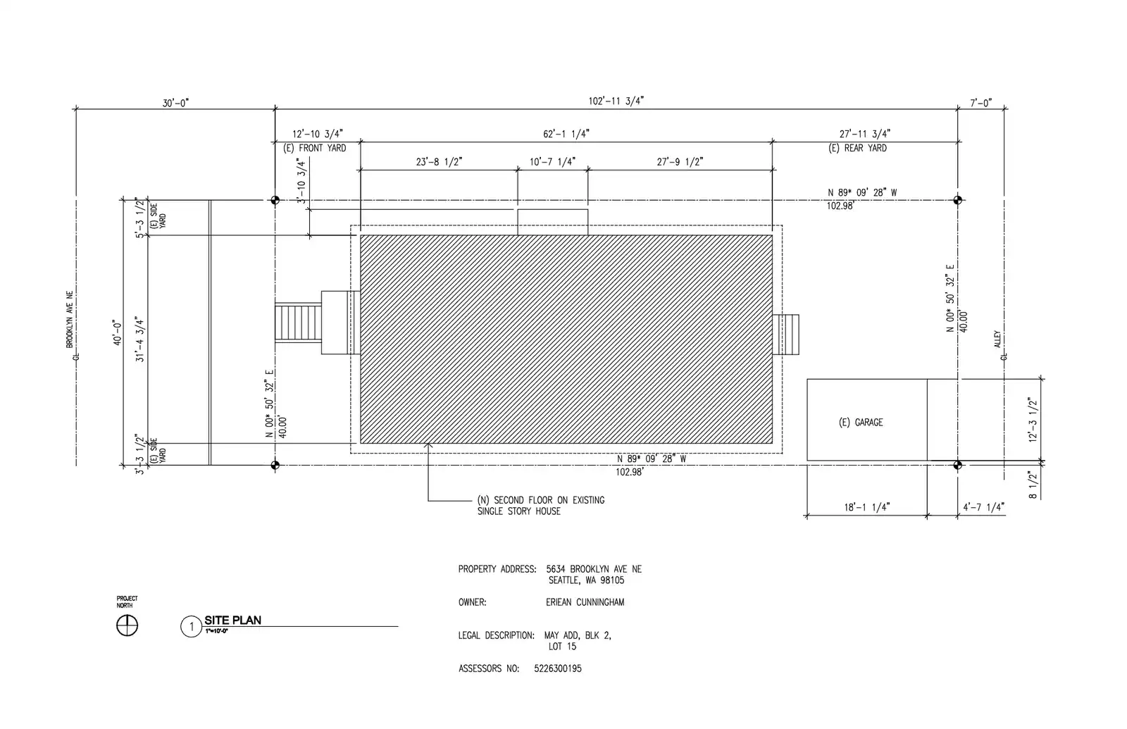 Site plan for 5634 Brooklyn Ave NE