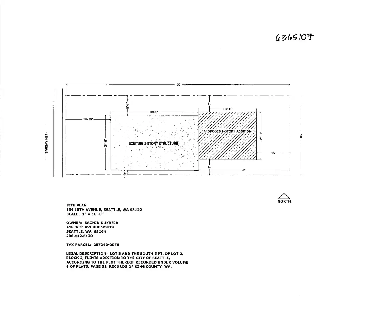 Site plan for 164 15th Ave