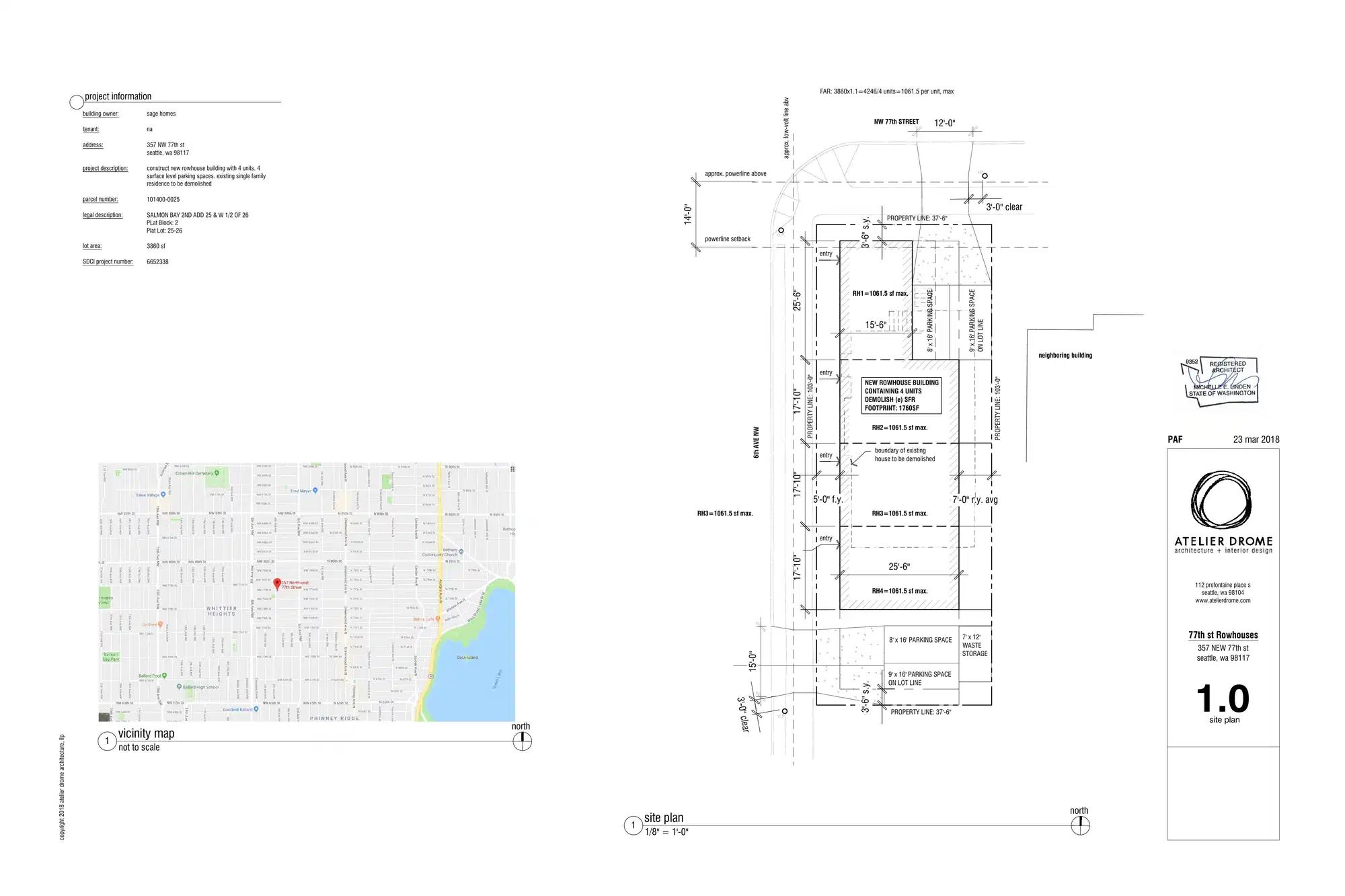 Site plan for 7620 6th Ave NW